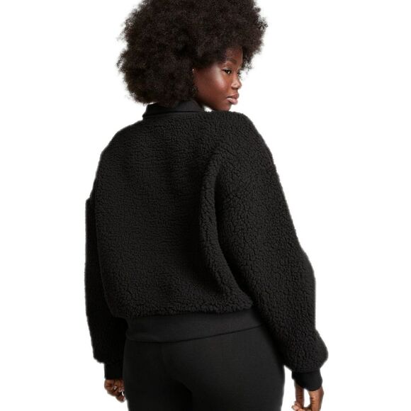 PLUS SIZE! Victoria Secrets Pink Sherpa 3/4 Zip Up Sweatshirt XXL - Picture 2 of 9